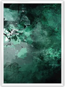 Poster Abstract Green, 40 x 50 cm, Rahmen wählen: weiss