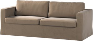 Bezug für Karlstad 3-Sitzer Sofa nicht ausklappbar, lang, braun, Bezug für Sofahusse, Karlstad 3-Sitzer, Living Velvet (704-77)