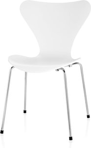Fritz Hansen - Serie 7 Stuhl, Chrom / Esche weiß lackiert