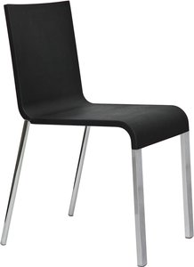 Vitra - .03 Stuhl stapelbar, pulverbeschichtet silber glatt / basic dark (Kunststoffgleiter)