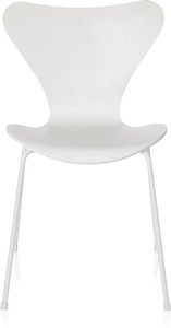 Fritz Hansen - Serie 7 Stuhl, Monochrom weiß / Esche weiß gefärbt