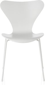 Fritz Hansen - Serie 7 Stuhl, Monochrom, weiß / Esche weiß lackiert