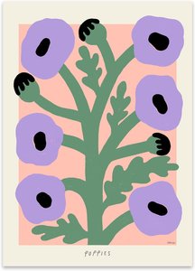 The Poster Club - Purple Poppies von Madelen Möllard, 30 x 40 cm