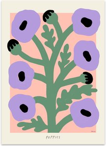 The Poster Club - Purple Poppies von Madelen Möllard, 50 x 70 cm