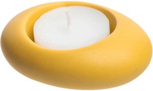 tranquillo Teelichthalter aus Steingut, gelb