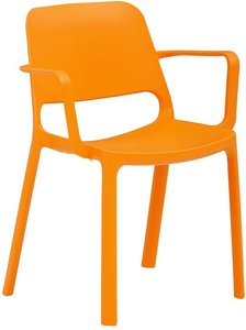 2x Besucherstuhl mit Armlehnen "2051" orange