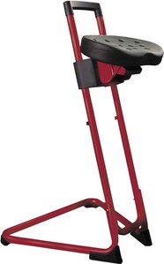 Stehhilfe mit ergonomischer Sitzfläche, rot