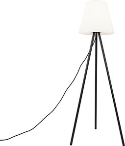 Moderne Außenlampe schwarz mit weißem Schirm IP65 - Virginia