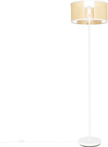 Retro Stehlampe weiß mit Rattan 40 cm - Akira