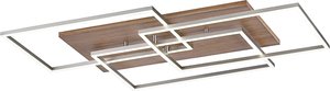 Deckenleuchte Holz quadratisch inkl. LED 3-flammig mit Fernbedienung - Ajdin