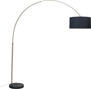 Bogenlampe Stahl schwarzer Lampenschirm 50 cm - XXL
