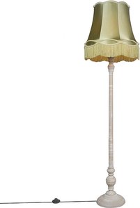Retro Stehlampe grau mit grünem Oma Schatten - Classico