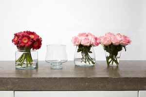 Blumenvase Glas Tischdekoration H 14 cm Modell 1