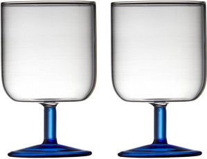 Lyngby Glas Weinglas 2er-Set Torino klar/blau