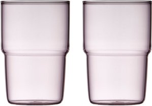 Lyngby Glas Trinkglas 2er-Set Torino pink