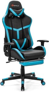 Coast Gaming Chair Ergonomischer PC-Stuhl mit Kopf- und Lendenstütze Blau