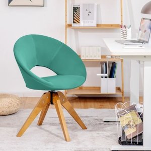 Accent Chair 360 Grad Drehstuhl gepolstert mit Massivholzbeinen Esszimmerstuhl Samt-Drehstuhl Rosa/Grau/Blau/Grün