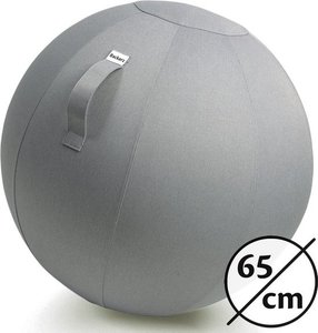 Bckz Sitzball Büro und Zuhause 65 CM - Luxus-Yoga-Ball - Sitzball mit Hülse - Ergonomischer Bürostuhl-Ball - Leinen Hellgrau