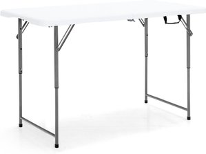 Coast Klapptisch Zweifach klappbarer Picknicktisch mit Höhenverstellung weiß