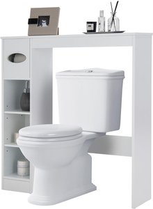 Coast toilette regal -sparen badezimmerschrank mit verstellbaren fächern weiß