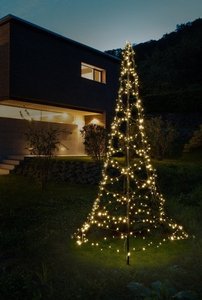 FlinQ Flagpole Weihnachtsbaum 4m Warm White - Licht Weihnachtsbaum - 640LEDS - Weihnachtsbaumbeleuchtung - Weihnachtsbeleuchtung im Freien