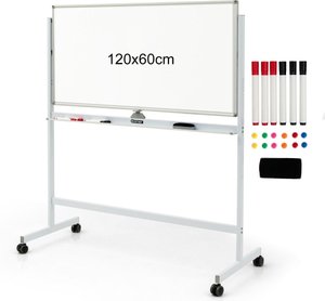 Coast Doppelseitiges magnetisches mobiles Whiteboard verstellbare trocken abwischbare Tafel auf Rädern weiß