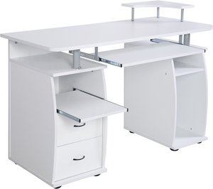 Coast Schreibtisch Computertisch Bürotisch PC-Tisch mit Druckerablage, Tastaturminiaturrad