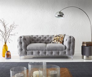 Couch Corleone 185x97 cm Grau 2-Sitzer Sofa