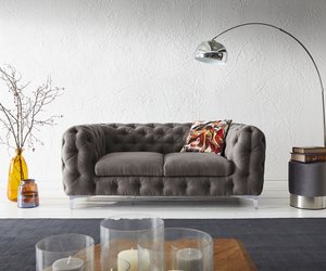 Couch Corleone 185x97 cm Khakibraun 2-Sitzer Sofa