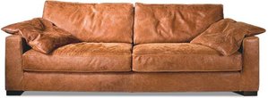 Sofa 4 Sitz Ledersofa Couch walnuss Leder Anilinleder naturbelassen gewachst