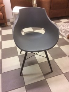 Stuhl SET 4 Sessel Kunststoff grau design Besprechungsstuhl Wartezimmerstuhl