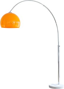 Bogenlampe Kunststoff, Marmor und Metall Orange