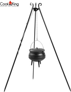 Dreibein Schwenkgrill 180 cm mit afrikanischem Gusseisenkessel 6 l