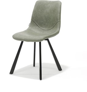 Bari Stuhl mit Stoff Vintage GrÃ¼n und FuÃgestell Metall Schwarz