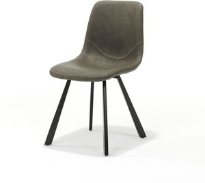 Bari Stuhl mit Stoff Vintage Taupe und FuÃgestell Metall Schwarz