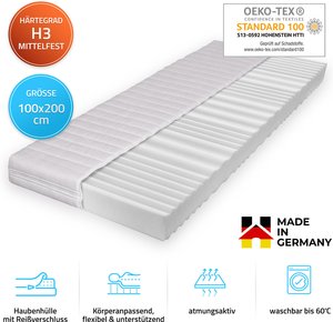 Home Deluxe Matratze ORTHO BASIC - Made in Germany - Größe: 100x200 cm