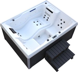 Home Deluxe Outdoor Whirlpool STREAM - Mit Treppe und Thermoabdeckung