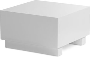 FineBuy Couchtisch MONOBLOC 60x60x35 cm Weiß Hochglanz, Wohnzimmertisch Cube Quadratisch, Design Sofatisch, Lounge Kaffeetisch Würfel-Form