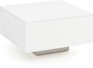 FineBuy Design Couchtisch 60 x 60 cm Quadratisch - Holz Weiß, Wohnzimmertisch, Cube Beistelltisch
