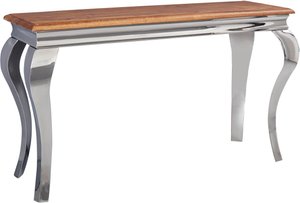 FineBuy Konsolentisch Sheesham Massivholz / Metall 130x76,5x42 cm Flurtisch, Design Wohnzimmertisch Schmal, Anrichte Schreibtisch Modern