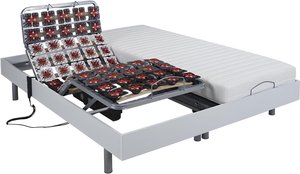 Relaxbett elektrisch - Latexmatratzen - CASSIOPEE III von DREAMEA - mit OKIN-Motor - 2 x 80 x 200 cm - Weiß