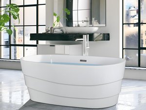 Freistehende Badewanne Design - 200 L - Weiß - DOMINIKA