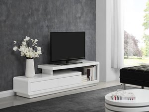 TV-Möbel mit 2 Schubladen - MDF - Weiß - ARTABAN