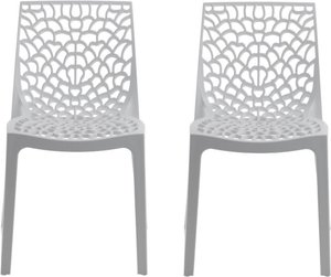 Stuhl 2er-Set stapelbar - Kunststoff - Weiß - DIADEME