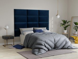 Wandpaneel Bettkopfteil - Samt - 180 cm - Blau - BONTE von Pascal Morabito
