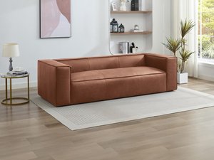 Sofa 3-Sitzer - Leder - Braun - ESTELLE