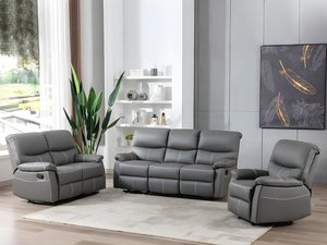 Relaxsofa 2-Sitzer - Kunstleder - Grau - CANBY
