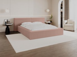 Bett mit Bettkasten - 160 x 200 cm - Cord - Rosa - TIMANO von Pascal Morabito