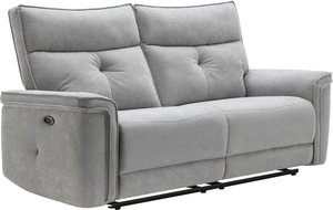 Relaxsofa 3-Sitzer elektrisch - Stoff - Grau - BENJAMIN