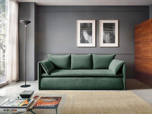 Sofa 3-Sitzer - Mit Schlaffunktion - Cord - Grün - TEODORA